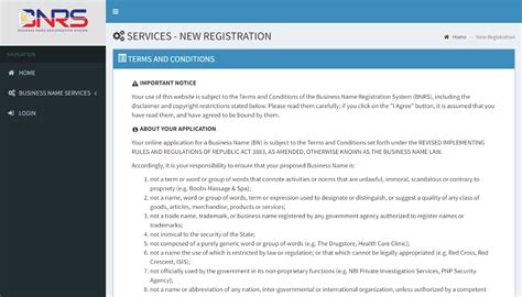 DTI Business Name Registration System (BNRS) .
